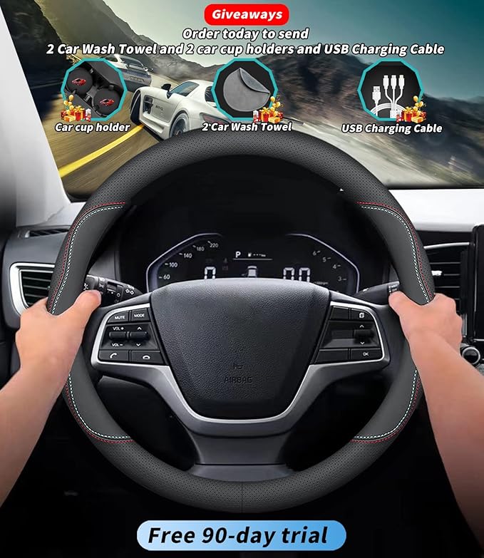 Custom-Fit Leather Car Steering Wheel Cover for Mazda, A-Style, 74ff209d-dbd5-43b4-aef7-a2ae111f7a31