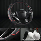 GIANT PANDA Steering Wheel Cover for Ford F150 F250 F350 Expedition - Black+Red Trim