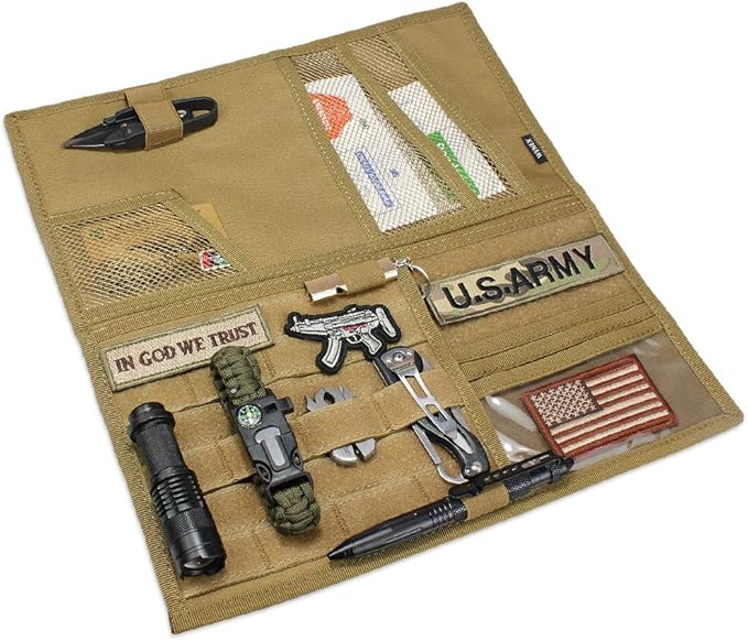 WYNEX Tactical Car Visor Organizer with Double-Sided MOLLE Panel, Universal Vehicle Sun Visor Storage for Essentials & Gear, Compatible with Cars, Pickup Trucks, Vans, SUVs