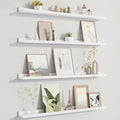 Fun Memories Picture Ledge Shelf for Wall, Floating Shelves Set of 4, 36 Inch Long Nursery Book Shelves for Toys Storage, Kid