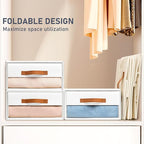 DIMJ Closet Organizers and Storage - Fabric Bins with Drawers for Closet Foldable Clothes Organizers with Clear Window, Stack
