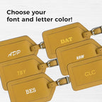 Personalized Monogrammed Leather Luggage Tags - 2 Pack