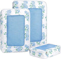 Shinylin 3 Set Blue Floral Compression Packing Cubes for Travel Small Medium Large Luggage Packing Organizers Toiletries Bag 