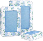 Shinylin 3 Set Blue Floral Compression Packing Cubes for Travel Small Medium Large Luggage Packing Organizers Toiletries Bag 