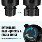 Upgraded Car Cup Holder Expander Adapter with Offset Adjustable Base, Compatible with Yeti 14/24/36/46oz Ramblers, Hydro Flas