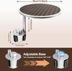 Car Tray Table & Car Desk for Laptop with 2 Risers and Anti-Slip Pad, 360° Rotating Cup Holder for Working and Eating Compatible with Tesla Model 3/Y/S, Ford F150/Explorer/Maverick & Most Vehicles/EV
