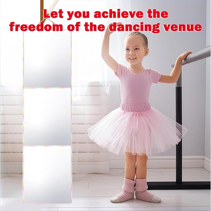 Foldable Full Length Mirror 2-in-1 Wall-Mounted or Tabletop Mirror, Portable Travel Mirror with Handle for Dance Home Bedroom