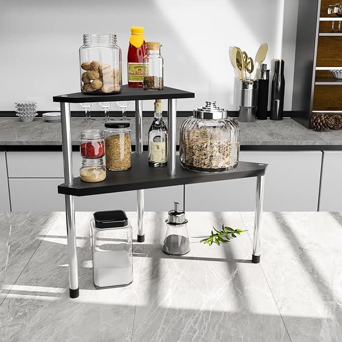 Weenson Bathroom Counter Organizer Over Sink for Toiletries, Makeup, Kitchen Countertop Organizer Spice Rack for Salt, 2-Tier