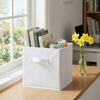 ShellKingdom Storage Bins, Foldable Fabric Storage Cubes and Cloth Organizer Drawer for Closet and Toys, 6 Pack (White)