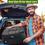 Odor-Absorbing 2-Layer Large Golf Trunk Organizer with Activated Carbon Fabric - Water-Resistant Golf Shoe Bag for Shoes Balls Tees Clothes