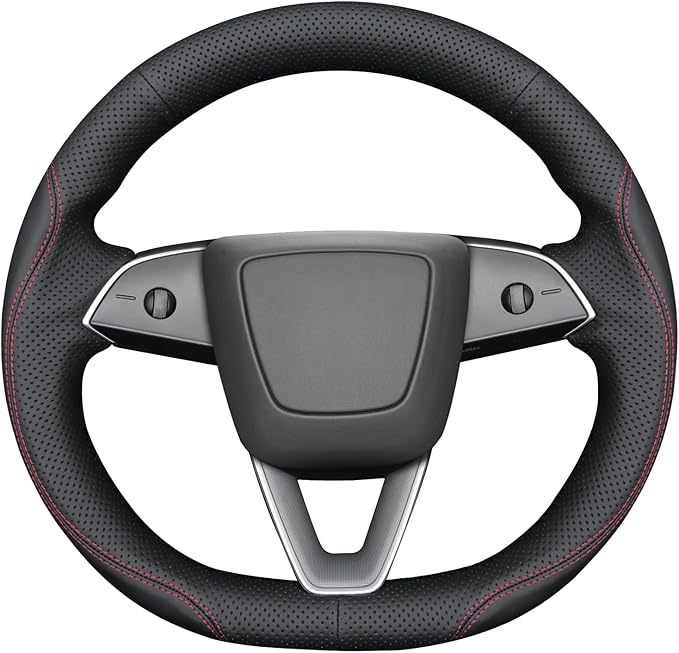 MEWANT DIY Stitching Steering Wheel Cover Wrap for Tesla Model 3 Highland 2023-2025/Model Y 2025 Highland for Tesla Model 3/Model Y Accessories(3D Style)