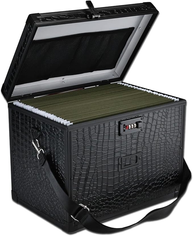 File Storage Cabinet File Organizer Document Organizer File Box in Office and Home with Combination Lock with 20 Letter Size 