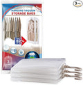 Hanging Vacuum Storage Bags, 3 Pack Large Hanging Vacuum Seal Bags for Clothing, Space Saver for Clothes, Jackets, Closet Org