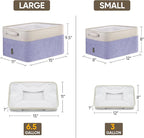 BALEINE 4 Pack Fabric Closet Storage Bins for Shelves, Linen Closet Organizers and Storage, Decorative Baskets for Organizing