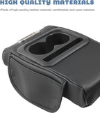 Car Armrest Storage Box,Car Accessories Console Organizers and Storage,Universal Waterproof Leather Console Cover with Cup Holder and Phone Holder,Suitable for Most Cars (Normal, Black)