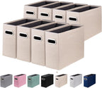 8 Packs Letter Size File Organizer, File Folders Organizer, Fabric Storage Box, Collapsible Paper Organizer with Metal Handle