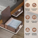 FAHKNS 2 Pack Under Bed Storage with Wheels, 17.2Gal Stackable Under Bed Storage Containers with Lids, Plastic Collapsible Or