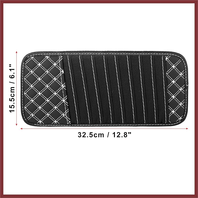 2pcs Car CD Visor Storage Cases Vehicle Sun Visor Organizer with 10 DVD Storage Sleeves Black with White Line Replace Parts