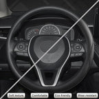 West Llama Microfiber Leather Steering Wheel Cover for Toyota, Textured Design, Custom Fit for 14.5-15 inch, Durable & Comfor