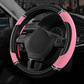 Road Comforts Leather Steering Wheel Cover - Made with PVC Leather - Anti-Slip, Universal Fit 14 1/2 inches to 15 inches - Pi