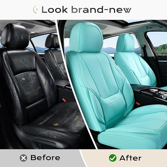 Coverado Seat Covers, Car Seat Covers Front Seats, Car Seat Cover, Car Seat Protector Waterproof, Car Seat Cushion Nappa Leat