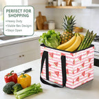 Watermelon Reusable Grocery Bags Large Shopping Tote Bag with Reinforced Bottom Board, Water Resistant Foldable Storage Bags 
