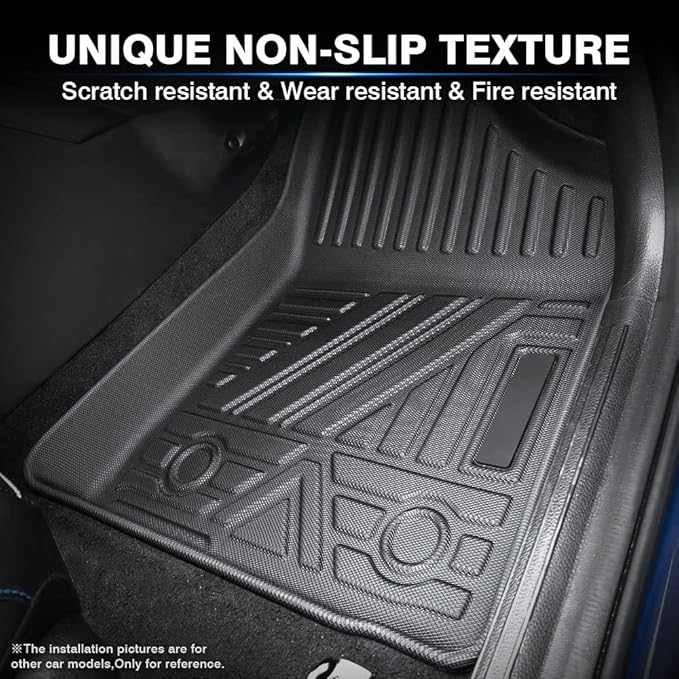 KUST Floor Mats for 2019-2020 Hyundai Santa Fe (5 Passenger Models), for Santa Fe All Weather Floor Mats, TPE Floor Liners, Front Rear 2 Row High Edges, Non-Slip