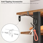 HOOBRO 8 Tiers Vertical Shoe Rack, Wooden Shoe Storage Organizer with Hooks, Narrow Shoe Tower for 16 Pairs, Space Saving, fo