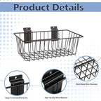 Polmart Slatwall Basket, Black (12⅝” x 6⅝", 4-Pack)