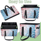 Reusable Grocery Bags Heavy Duty Shopping Bags Foldable Large Tote Bags with Long Handles & Hard Bottom