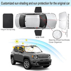 3PCS Car Window Shades Front Windshield Sun Shade Foldable Window Shade Custom Fit for 2016-2019 Jeep Renegade Accessories Car Shades for Front Windows Anti-UV Rays Block Heat