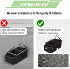 FUNNy elf Car Seat Organizer - Passenger Seat Organizer, Collapsible Car Storage with Partitions & 4 Cup Holders for Front Seat or Back Seat (Red)