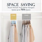 HOUSE DAY Tranquil Blue Velvet Hangers 60 Pack, Non Slip Clothes Felt Hanger Heavy Duty for Coat, Premium Slim Space Saving S