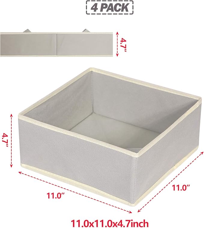 DIOMMELL Foldable Cloth Storage Box Closet Dresser Drawer Organizer Fabric Baskets Bins Containers Divider for Clothes Underw