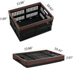 Kekow 15 L Black Plastic Collapsible Storage Basket, Folding Crates Storage, Set of 3