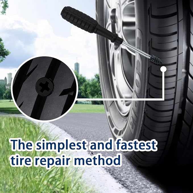 60 Pcs Tire Repair Rubber Nail, Tire Repair Nail Tire Repair Rubber Screws Fast Tool Self-Service Tire Repair Nail Vacuum Sui