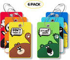 Funny Animal Luggage Tags Suitcases -Silicone Travel Bag Tags with Privacy Cover&Steel Loops - Unique Cute ID Labels for Wome