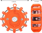 AK [4 Pack LED Road Flares Safety Flashing Warning Light Roadside Emergency Disc Beacon Kit for Vehicles Boats with Magnetic 
