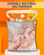 Car Garbage Can, Car Trash Bag, Car Garbage Bag, Hanging Car Trash Can for Car Accessories, Vehicle, Travelling, Camping, Cute Car Back Seat Organizer, Cute Pink Marble