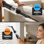 Car Vacuum Portable Cordless,18000Pa 4in1 Portable Handheld Cleaner Vacuum &Air Duster 2 Suction Modes Power Blowing&Inflatin