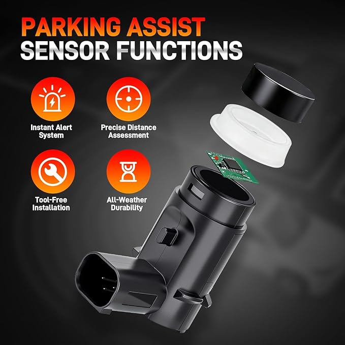 4PCS Parking Assist Sensor Compatible with 2009-2014 Ford F-150 & 2010-2014 Lincoln Mark LT, Replaces# 9L3Z-15K859-D, Rear PDC Reverse Backup Parking Aid Assist Sensor
