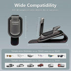 SEAMETAL Sunglass Holder for Car Visor Metal Sunglasses Clip, One-Hand Operation,Heavy Duty Universal Eyeglass Holder for Sun Visor,Secure Fit for Most Glasses,Car Accessories Organizer (2 PACK Black)