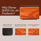 Car Air Freshener - Wooden Air Freshener-Teak Amber Cabana Variety Scent Refill - Long Lasting Natural Car Fresheners - Clip 