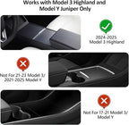 5 Pcs Center Console Organizer Tray for Tesla Model Y Juniper 2026 2025 and Model 3 Highland Refreshed 2025 2024 Refreshed Highland Accessories Set with Cup Holder and Armrest Drawer Organizer