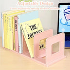 SAYEEC Desk File Sorter Vertical Desktop File Folder Organizer 4 Section Plastic Book Holder Adjustable Shelf Dividers Closet