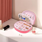ProCase Travel Size Jewelry Box, Medium Portable Seashell-Shaped Jewelry Case, 2 Layer Jewelry Organizer in PU Leather for Wo