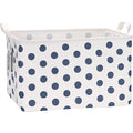 Sea Team Collapsible Canvas Fabric Storage Basket with Handles, Rectangle Waterproof Storage Bin, Box, Cube, Foldable Shelf B