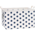 Sea Team Collapsible Canvas Fabric Storage Basket with Handles, Rectangle Waterproof Storage Bin, Box, Cube, Foldable Shelf B