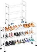 Mavivegue 3-Tier 19"-43.3" Adjustable Shoe Rack for Closet,Expandable Shoe Rack, Hall Entryway,Front Door,Garage, Sturdy Stee