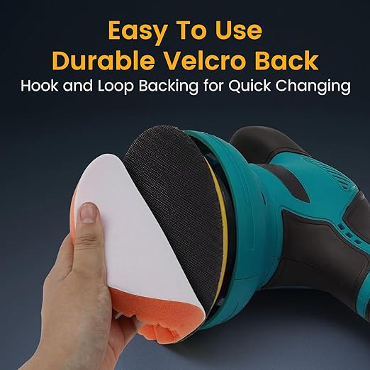 Bufing Polishing Pads - 7Pcs Face for Backing Plate, Car Compound Buffing Sponge Pads and Woolen Cutting Polishing Pad Kit (7 inch)